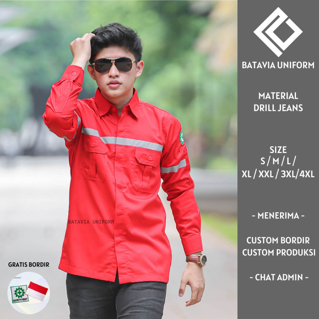 BEST SELLER BAJU KEMEJA WEARPACK WERPAK SAFETY K3 LENGAN PANJANG SERAGAM KERJA TAMBANG BISA CUSTOM