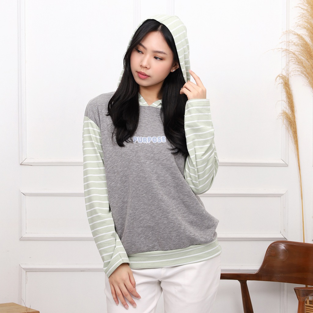 Beyond Closet Purpose Hoodie Knit Salur - Hoodie Wanita Casual Cozy Look