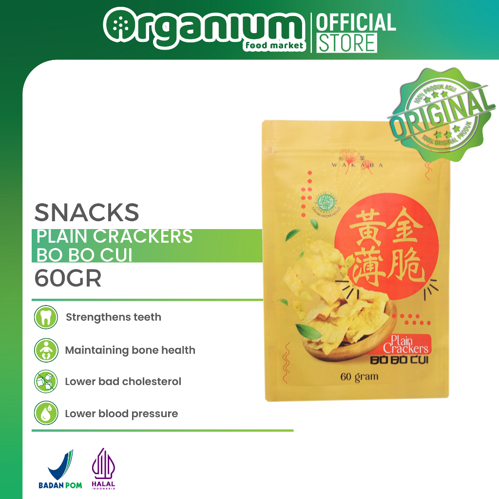 

Plain Crackers Bo Bo Cui ORGANIUM Snack Cemilan Kerupuk Pangsit - 60g