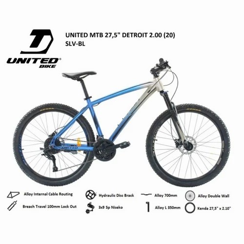 SEPEDA GUNUNG 27.5 INCH MTB UNITED DETROIT 2.0 2.00 27 SPEED HIDROLIK