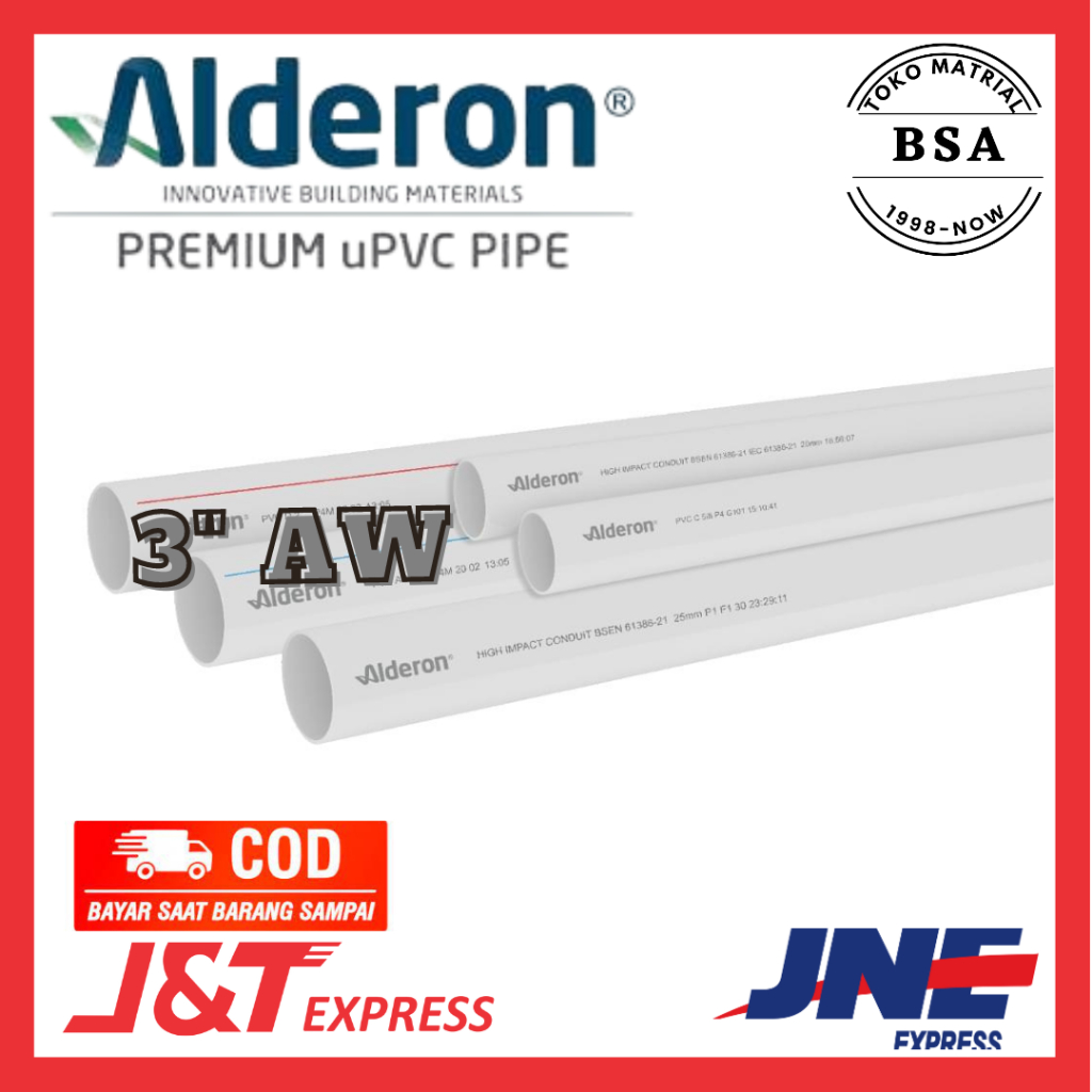 PIPA uPVC ALDERON AW 3" Inch 1 Meter