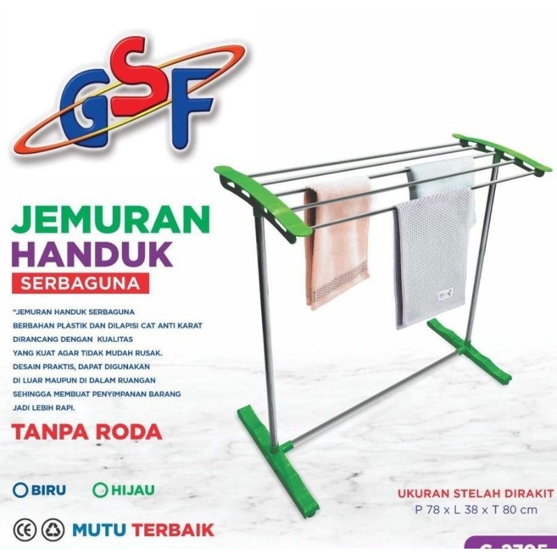 Rak Jemuran Handuk Dengan Roda Portable Serbaguna Gsf Tanpa RODA