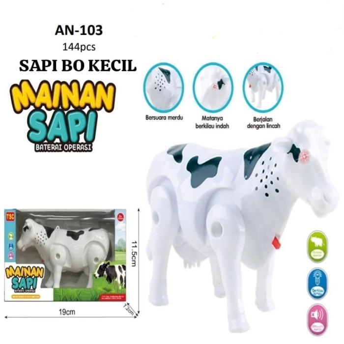 Mainan Anak Sapi Jalan / Mainan Hewan Baterai / Mainan Edukasi Anak Sapi-Sapian Jalan Bersuara