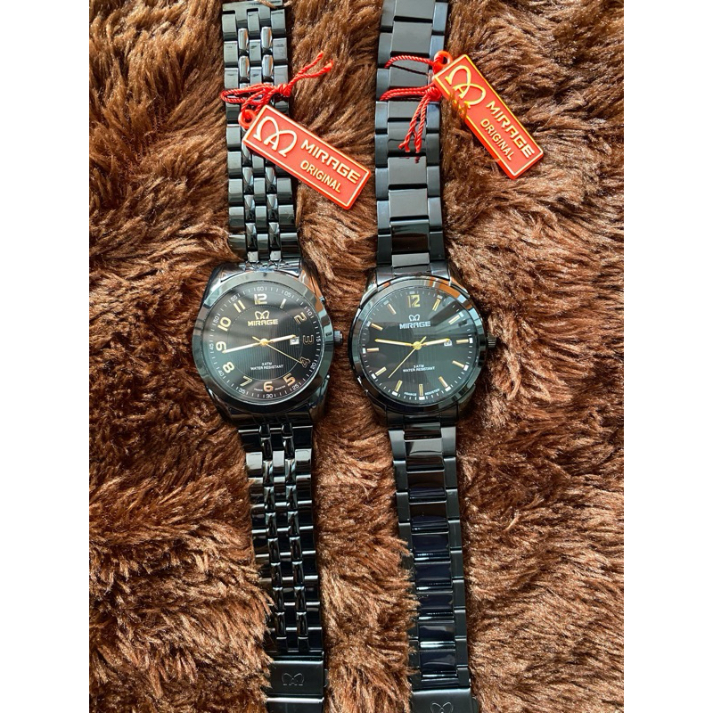 Jam Tangan Elegan Mirage Tahan Air Full Hitam Stainless stell