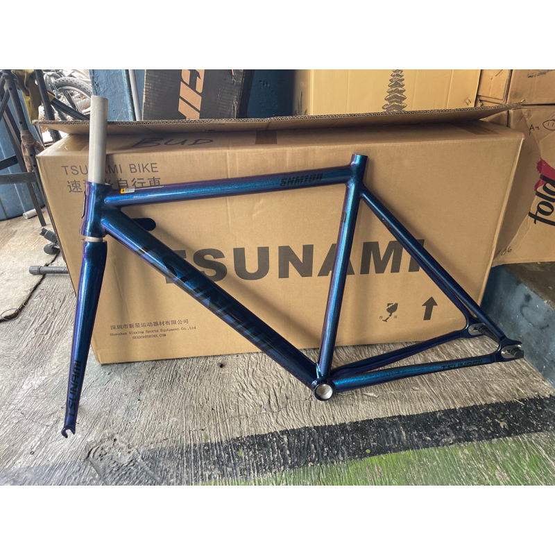 frameset frame tsunami snm100 sepeda fixie alloy camelon