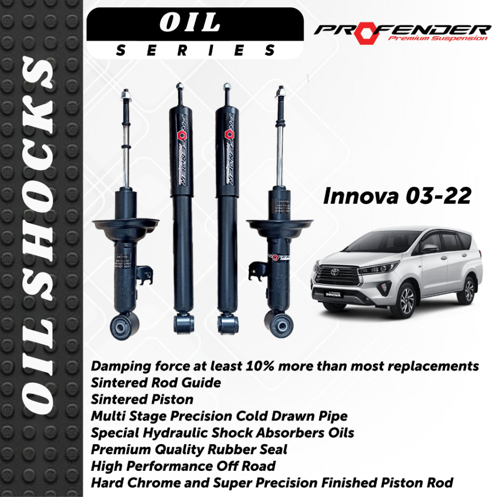 (OIL) Shockbreaker Suspensi shock PROFENDER OIL Toyota Innova 2kd 2gd Reborn Bensin Diesel - Black -