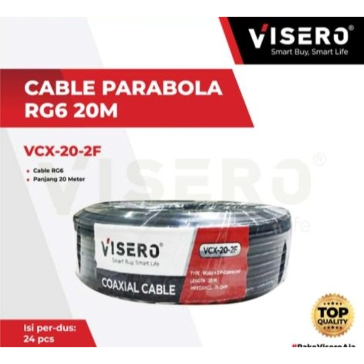 Kabel Antena TV Digital VISERO 20 Meter Plus Jack Antena