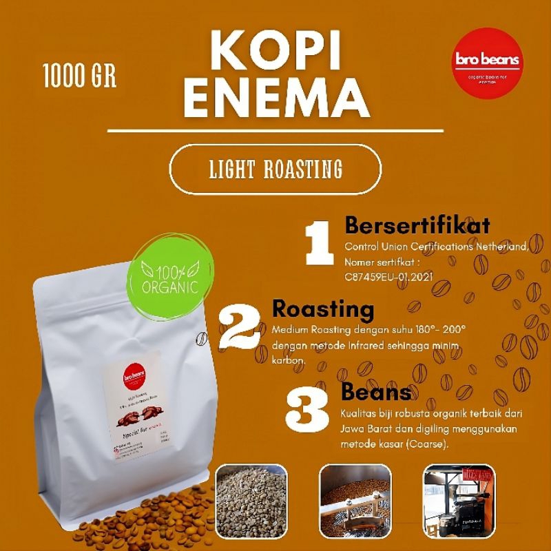 

KOPI ENEMA ORGANIK LIGHT ROASTING || KOPI ENEMA BERSERTIFIKAT || ENEMA KOPI