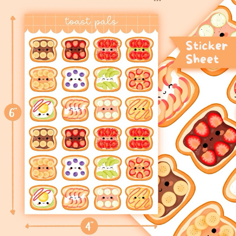 

[MIKUMI] TOAST PALS | Deco Sticker Murah, Sticker Murah, Planner Sticker, Sticker Planner, Sticker Transparant