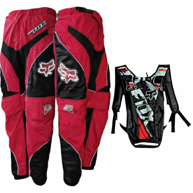 COD Celana Sport Katun Trabas Trail Motor Cross Motocross Set Combo Tas Punggung Hydropack