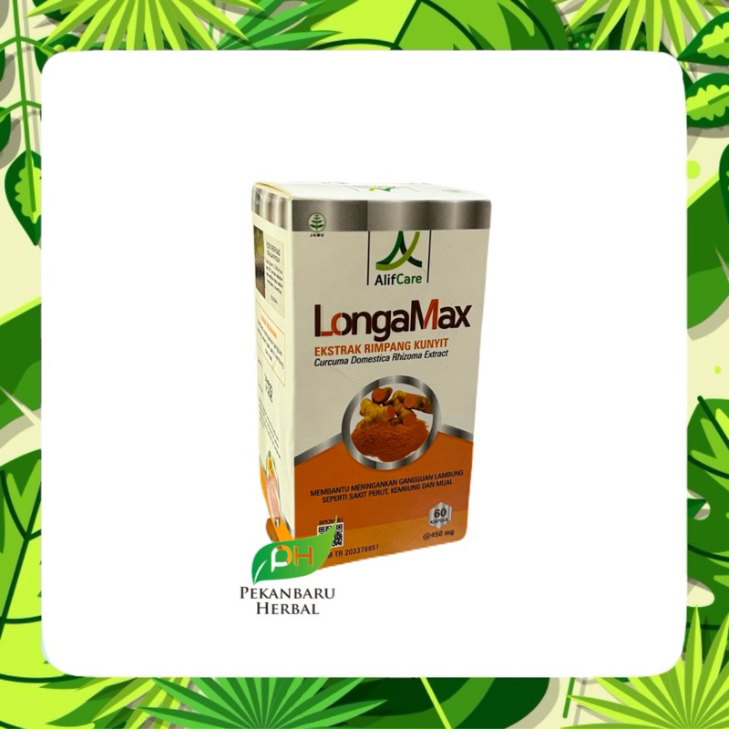 KAPSUL LONGAMAX Ekstrak Rimpang Kunyit Mengatasi Maag Asam Lambung Gangguan Pencernaan dan Mual