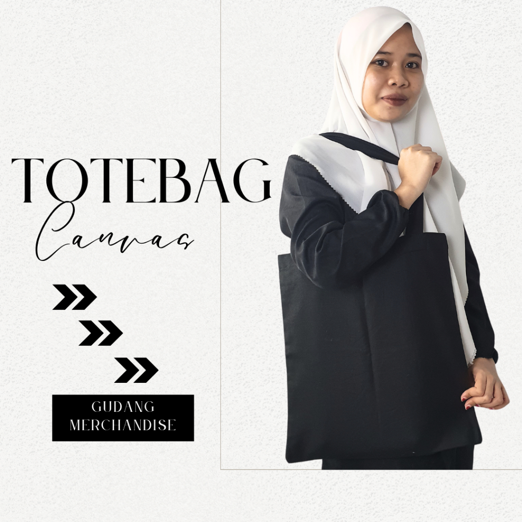 Totebag Polos Canvas Murah Wanita Pria Grosir Makassar