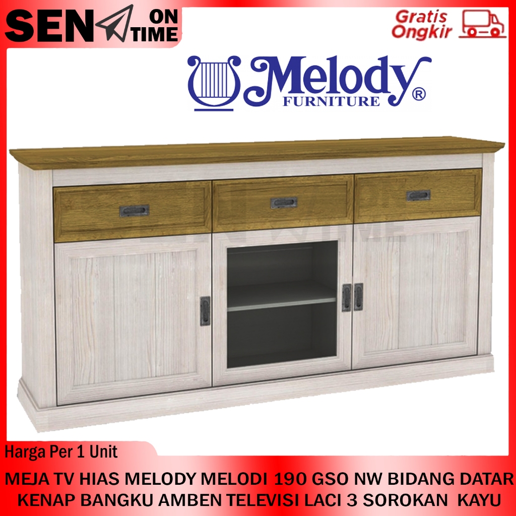 [KARGO] MEJA TV HIAS RIAS MELODY MELODI 190 GSO NW BIDANG DATAR KENAP BANGKU AMBEN TELEVISI LACI 3 S
