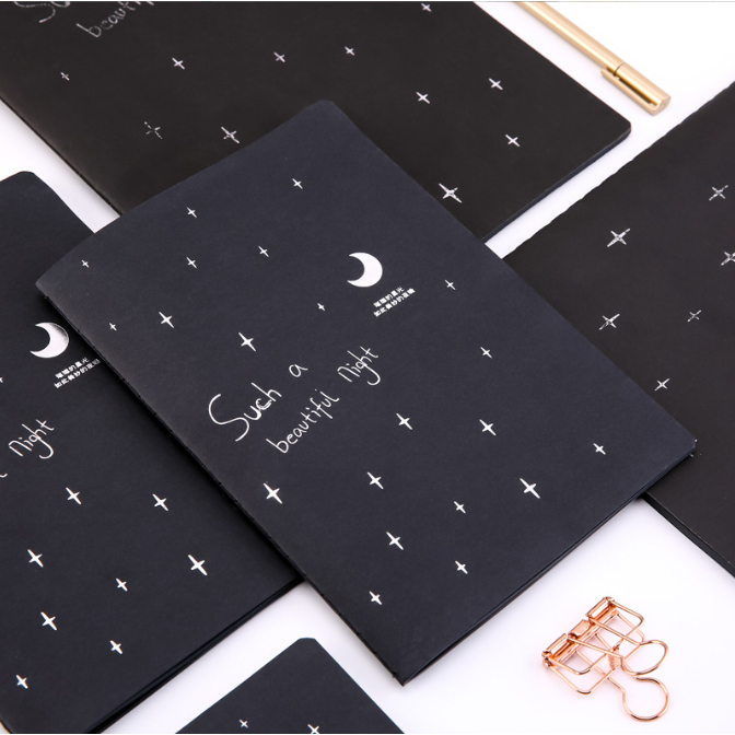 

BUKU TULIS kertas HITAM Black paper plain Notebook Hitam polos A6 A5 B5 Kertas Hitam
