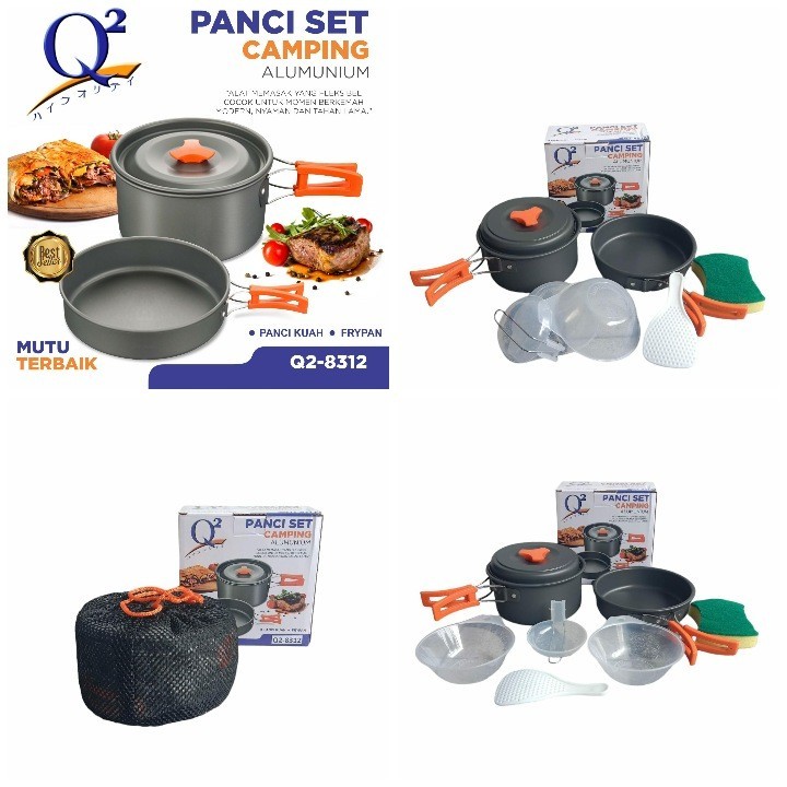 Panci Set Camping Q2 8312 Alat Masak Camping Cooking Set serbaguna