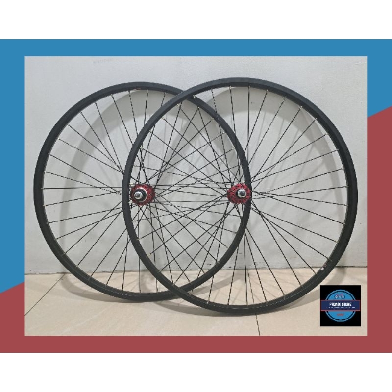 Wheel Set Sepeda 26 Velg Jadi Pelk Jadi 26 Velg Hitam 26 Siap Jadi Wheel set 26 Hitam Hub Bitex