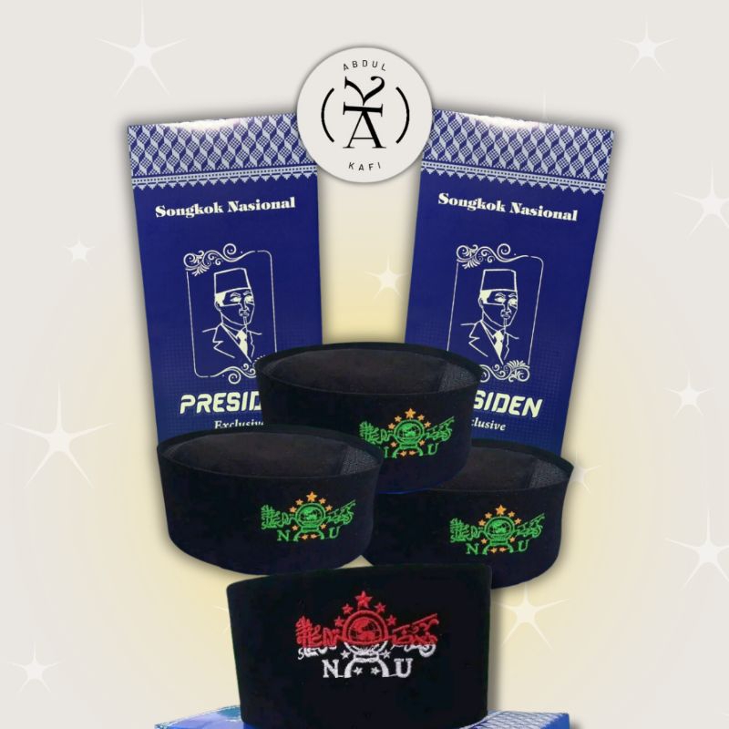 songkok peci hitam motif NU Anak / Dewasa,peci NU merah,kuning,hijau