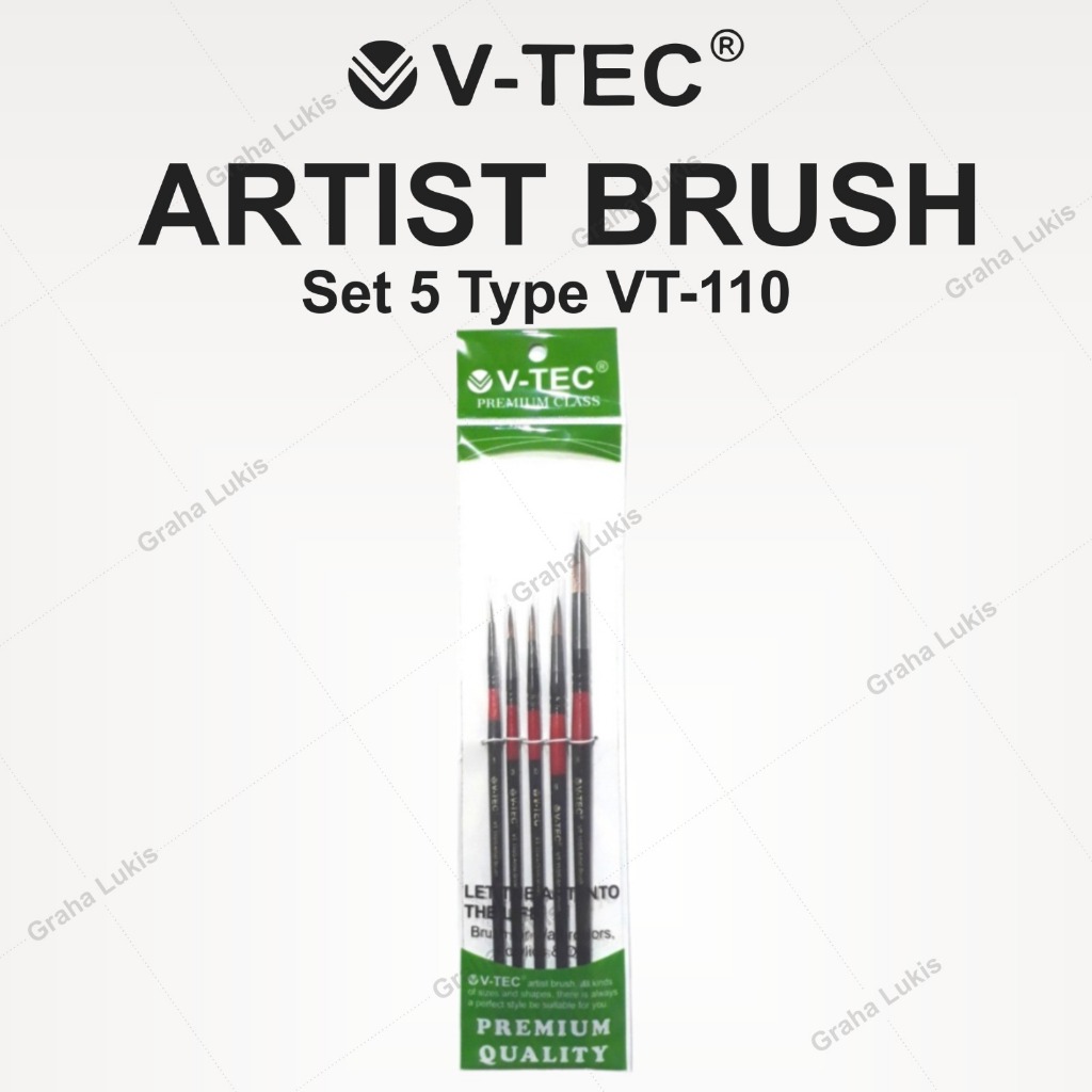 

V-Tec Round Brush VT-110 Set 5 / Kuas Lukis Set 5