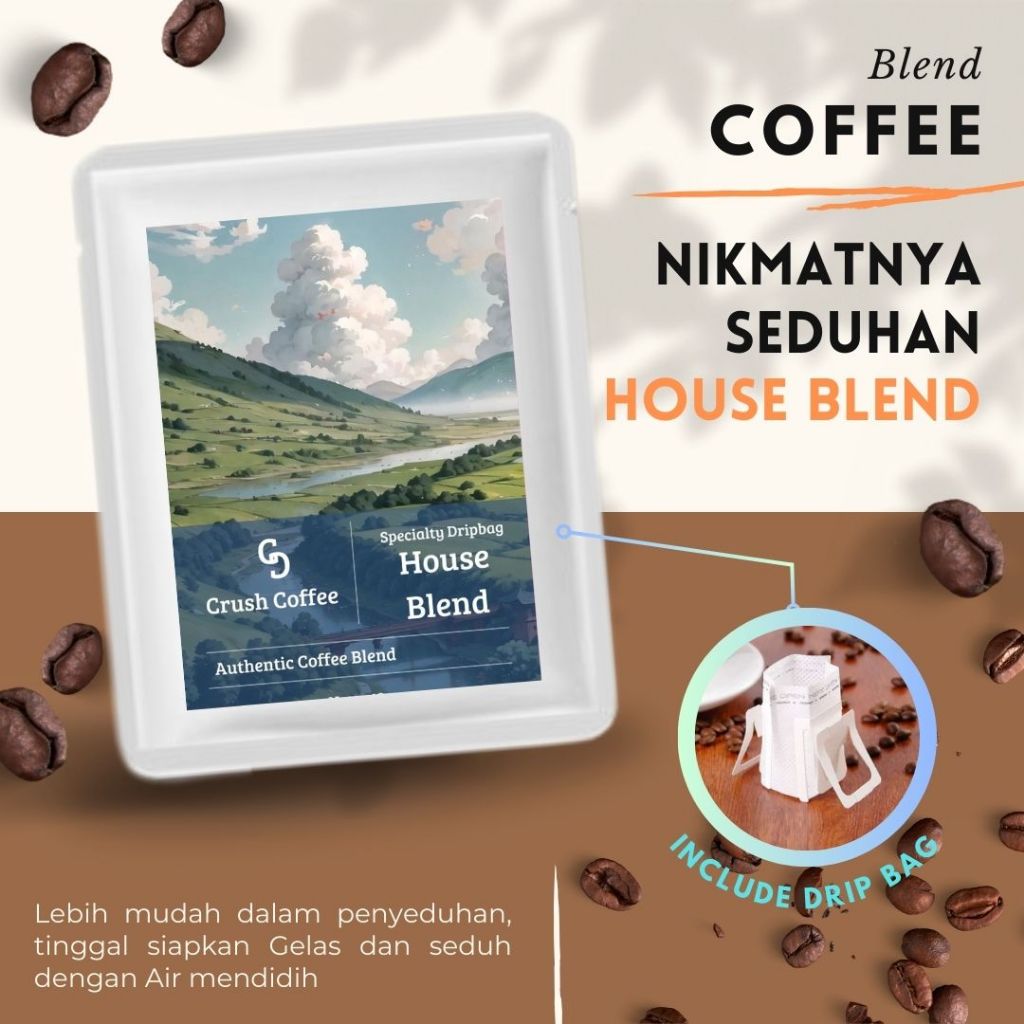 

Kopi Sachet House Blend Bubuk Instan Original Dripbag Tubruk Coffee Premium