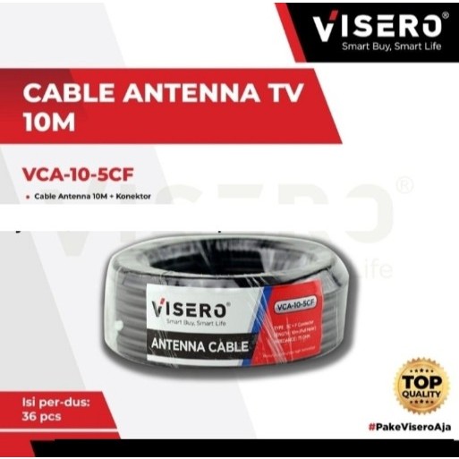 Kabel Antena TV Digital VISERO 10 Meter Plus Jack Antena