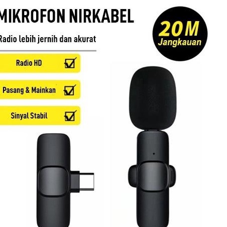 Bd K8 MICROPHONE MIC CLIP ON YOUTUBER WIRELESS USB  MIC YOUTUBER BLUETOOTH K8