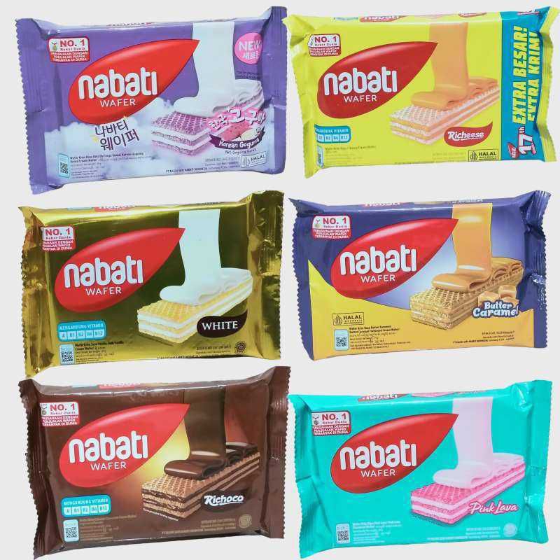 

NABATI KEJU, COKELAT, RASBERRY, PINK LAVA, BUTTER CARAMEL, WHITE 50gr