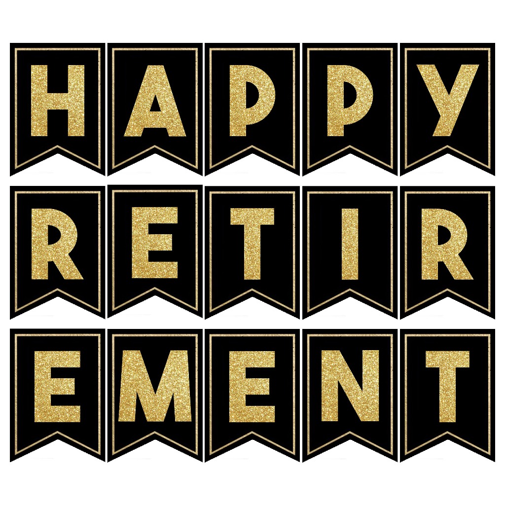 Banner Bunting Flags Happy Retirement Farewell