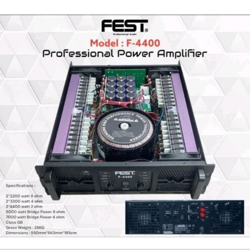 POWER AMPLIFIER FEST F4400 F4400 CLASS GB GARANSI ORIGINAL