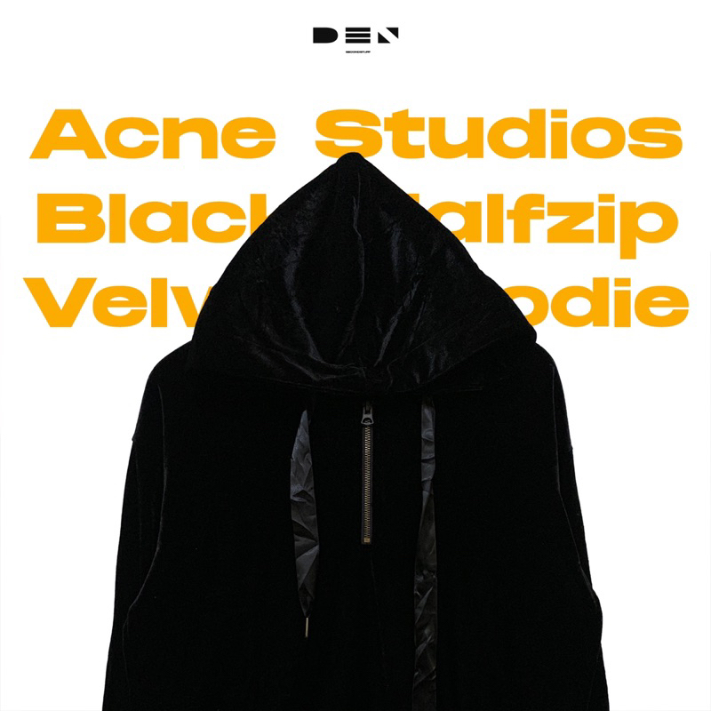 Hoodie Halfzip Acne Studios Velvet/Bludru Second Original