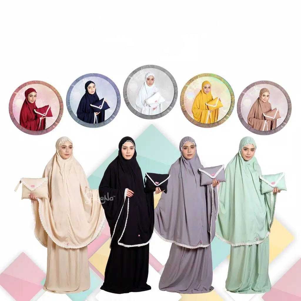 Mukena Dewasa Jumbo Renda Polos / Mukena Traveling / Mukena Wanita Dewasa Bali
