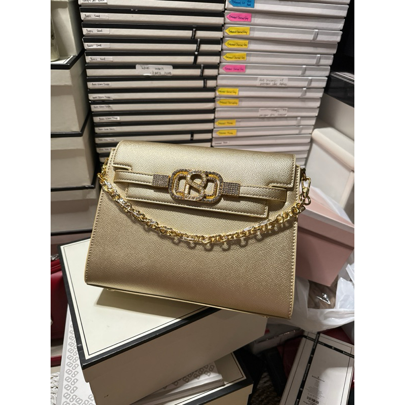 PRELOVED BUTTONSCARVES SARAH BAG GOLD SECOND BEKAS TAS BS GOOD CONDITION BALIKPAPAN
