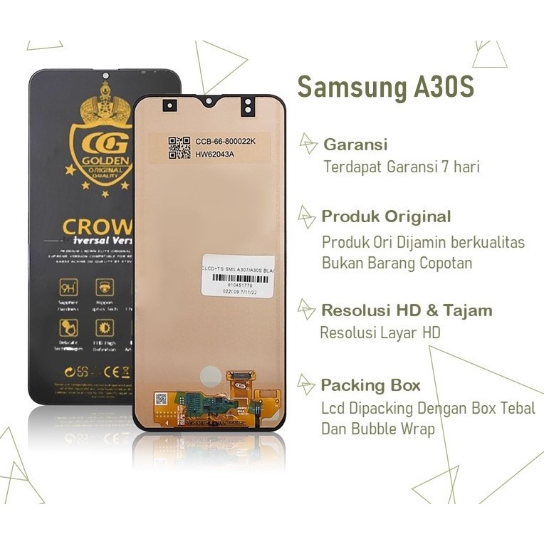 LCD TOUCHSCREEN SAMSUNG GALAXY A30S / A307 / A307F / A307GN ORI FULLSET