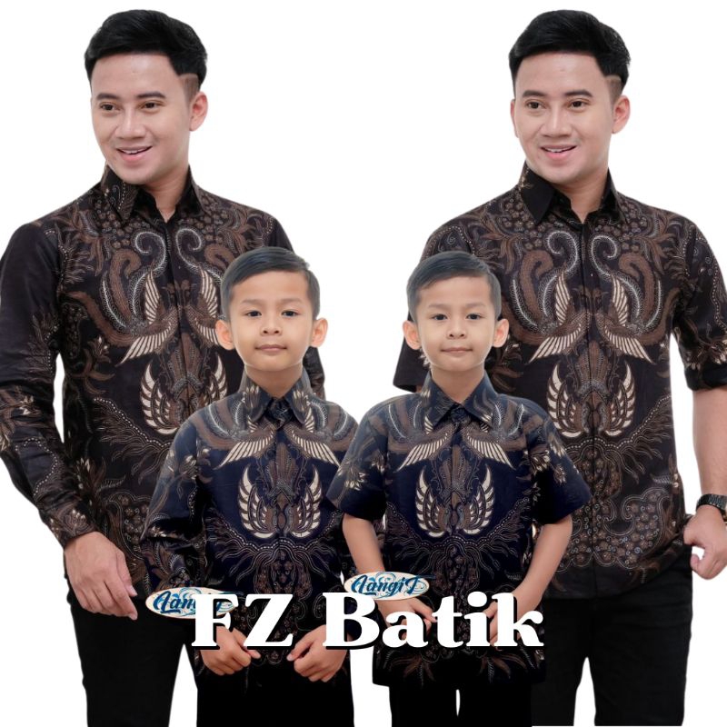 Kemeja Batik Anak Laki-Laki Lengan Panjang Couple Batik Ayah Dan Anak Cowok