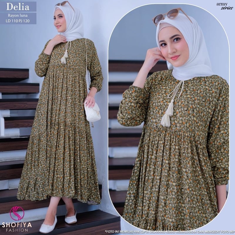 Delia Midi By Shofiya || Gamis Midi