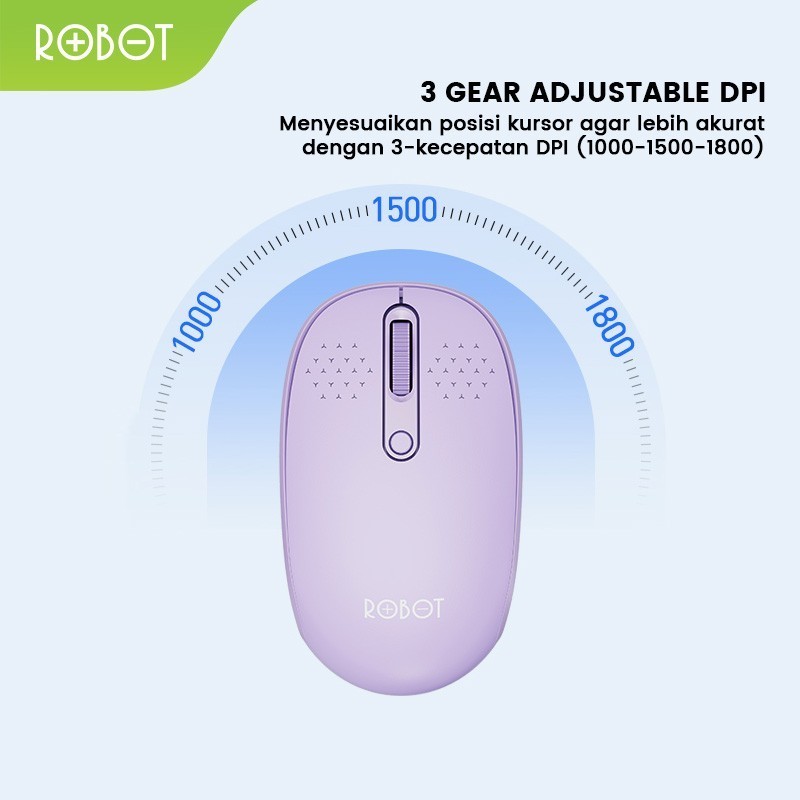 Robot Wireless Mouse/ Bluetooth Mouse M360 Purple