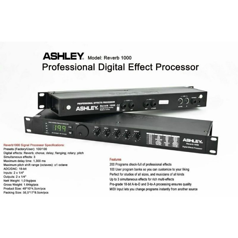 EFFECT VOCAL ASHLEY REVERB 1000 efek ashley reverb1000