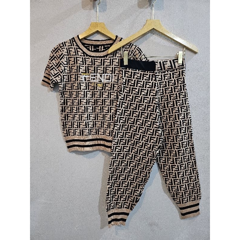 Setelan knit / rajut import bordir Fnd