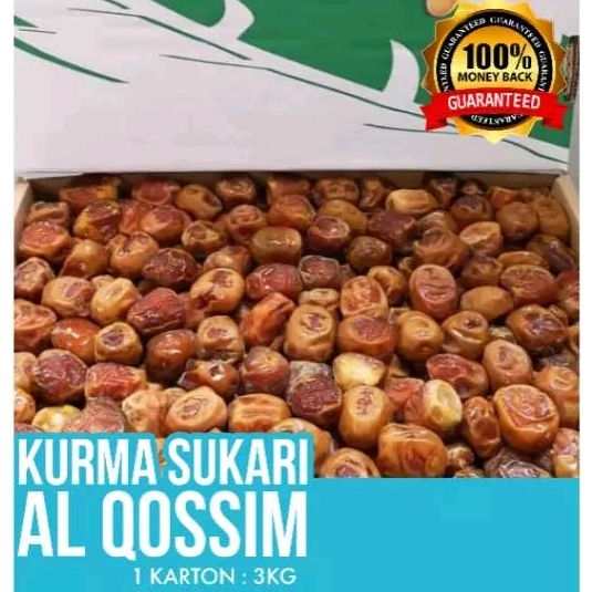 

(COD) KURMA SUKARI PREMIUM GRADE 1 / SUKARI AL QOSSIM 1 KARTON / KURMA SUKARI PEKANBARU 3 Kg