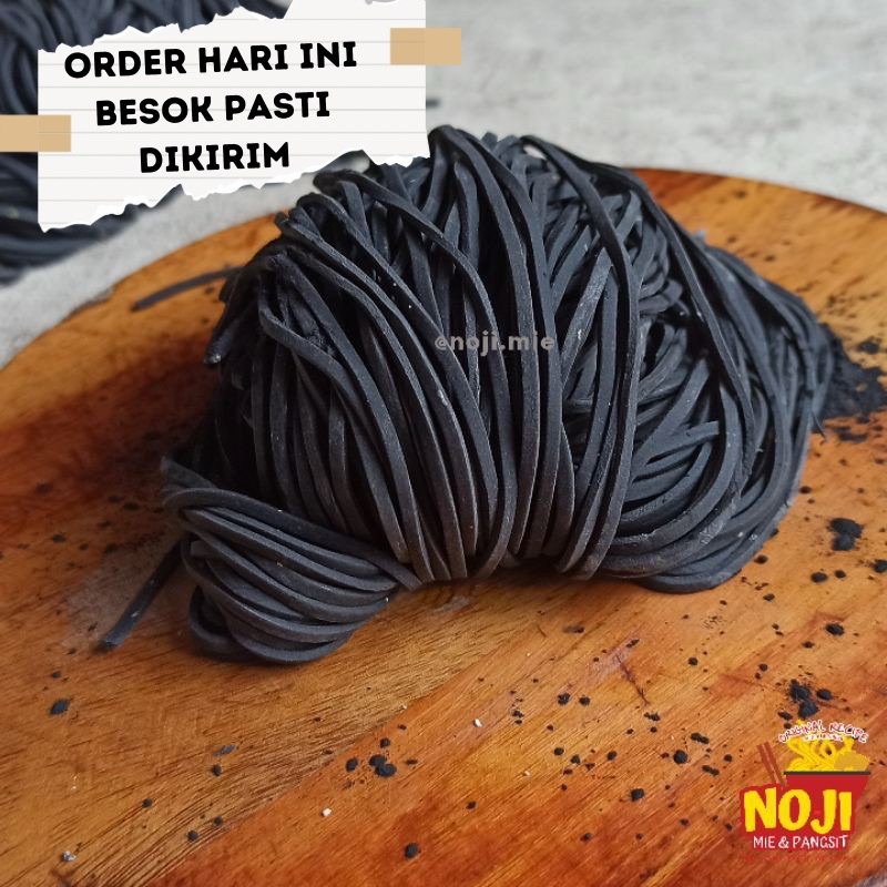 

Mie Hitam mie warna Noji 1kg (BISA PILIH UKURAN MIE)