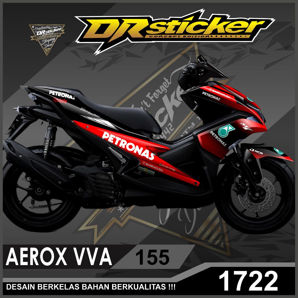 (Terjamin Asli) Decal Stiker Yamaha Aerox 155 vva old Petronas Toska Full Body
