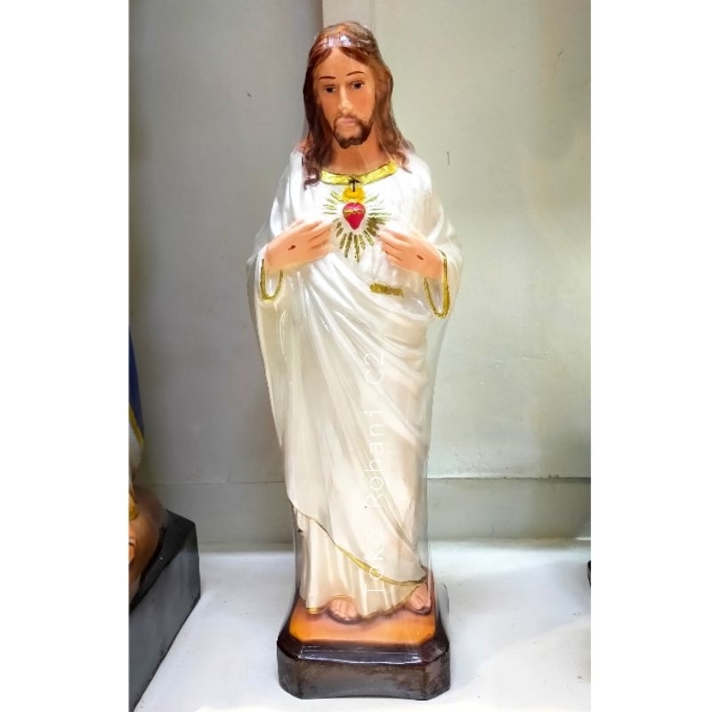 Patung Yesus Hati Kudus YHK 40cm Metalik (5563) - Patung Yesus - Patung Yesus Hati Kudus