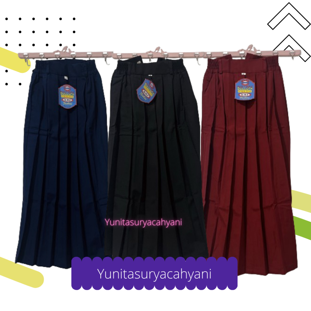 Rok Rempel Keliling Famatex Merah Hijau Biru Coklat Putih Hitam Panjang Pendek merk BULLOFA Bulova |