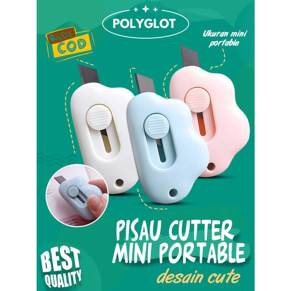 

COD Mini Cutter Lucu Bentuk Awan Pisau Kartun Untuk Alat Tulis Kantor Cutter Portable