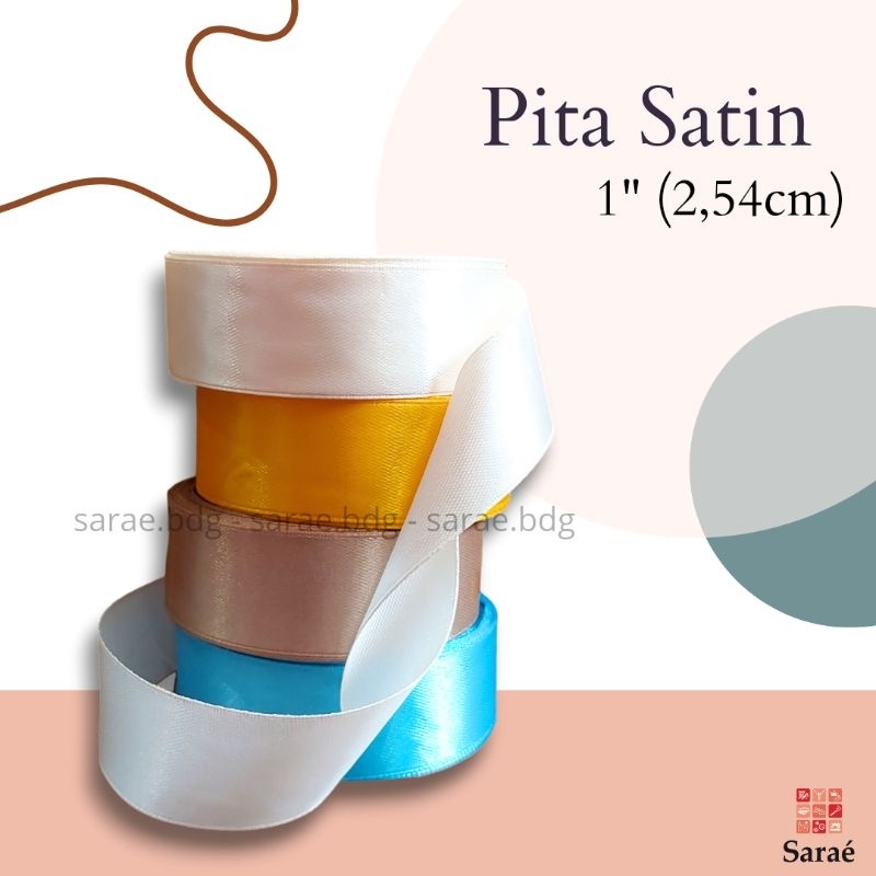 

Pita Satin Ukuran 1" (LINK 1) / Pita Kado / Pita Buket Bunga (/ROLL)