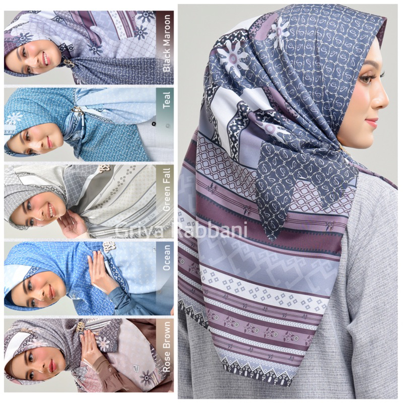 tetra binara - tetra zarina - tetra tayla rabbani - kerudung rabbani segiempat motif - kerudung segi