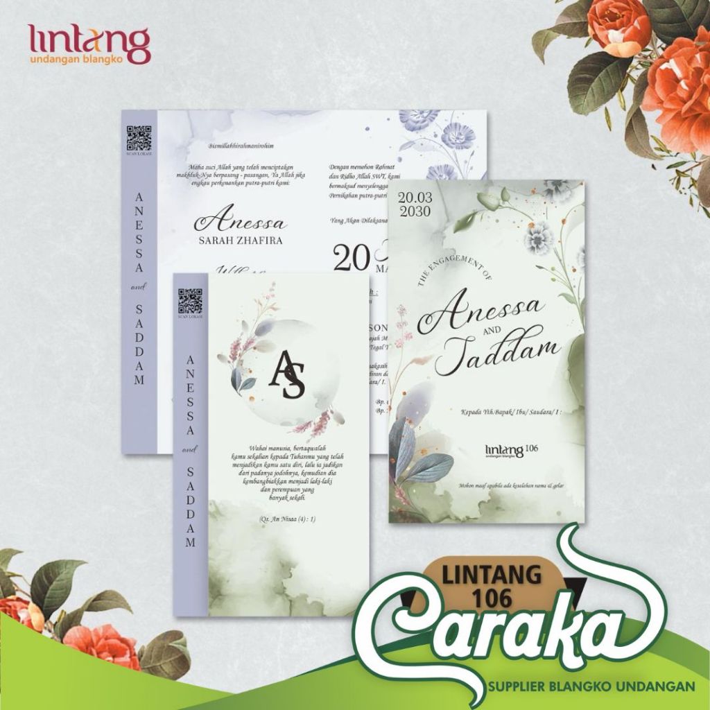 Kartu Undangan Pernikahan atau Kertas Undangan atau Blangko Undangan Kosong Terbaru Lintang 106 Harg