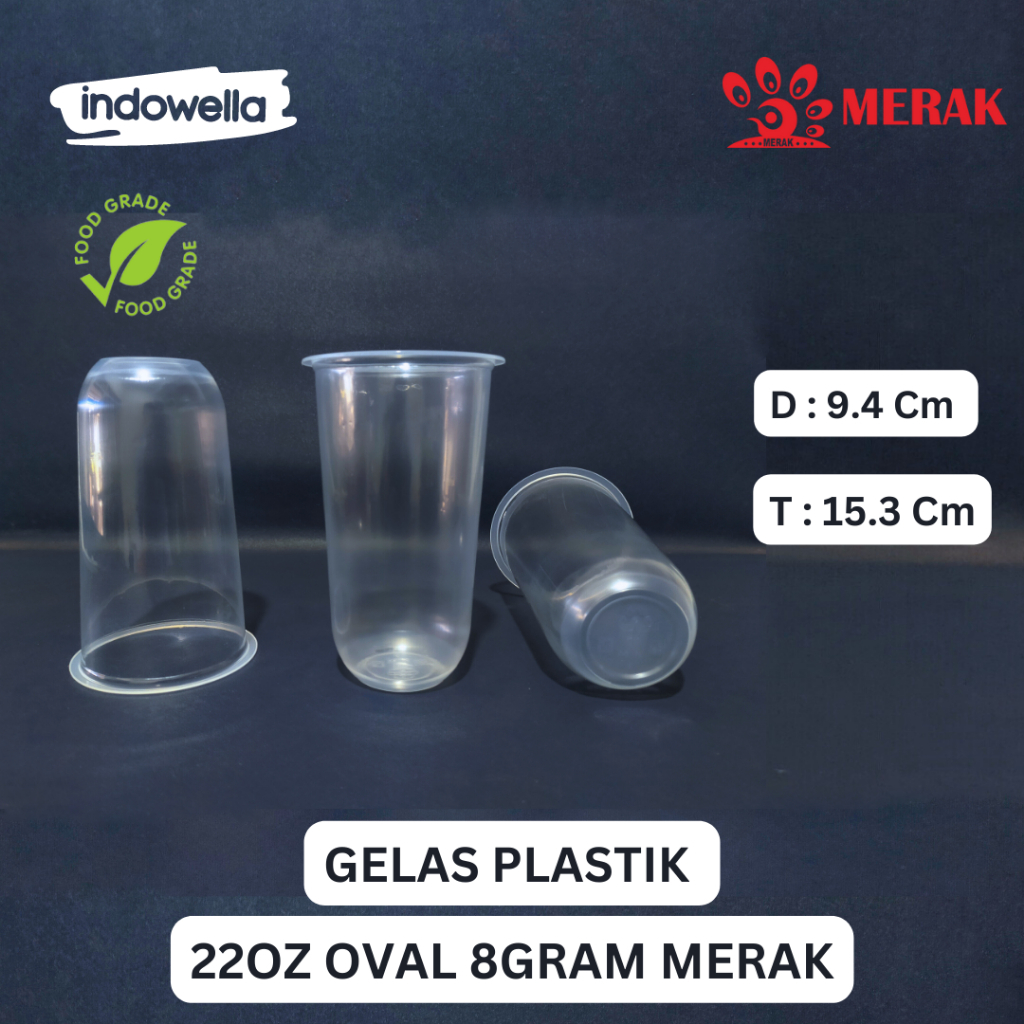 Cup Plastik Polos 22 Oz Oval