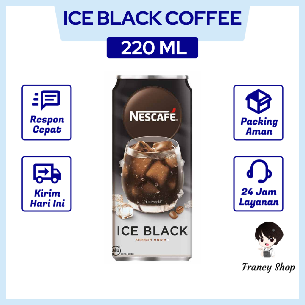 

Kopi Nescafe Ice Black Hitam Minuman Kaleng 220 ml