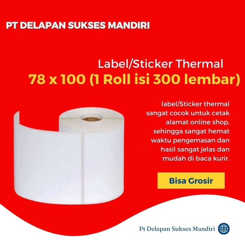 

Stiker Label Barcode Thermal [78 x 100] Olshop Label Pengiriman 78x100 mm Pcs per 2 roll