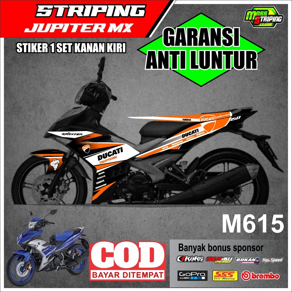STRIPING STICKER STIKER MOTOR YAMAHA MX KING MXKING 150 LIVERY DUCATI SPORT SETIKER SETRIPING DECAL 